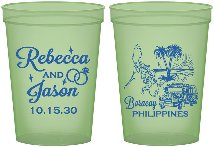 Custom Wedding 16 oz Glow In The Dark Cups - Philippines | 537
