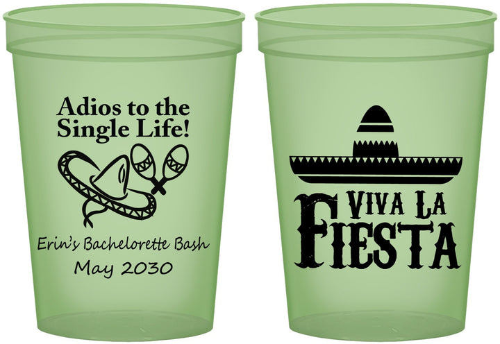 Custom Bachelorette 16 oz Glow In The Dark Cups - Viva La Fiesta | 60005