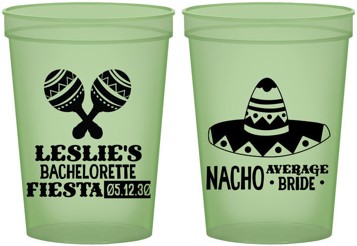 Custom Bachelorette 16 oz Glow In The Dark Cups - Nacho Average Bride | 60007