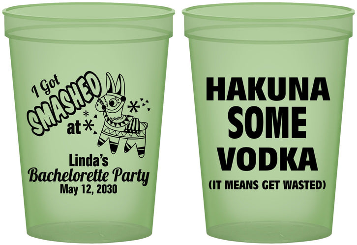 Custom Bachelorette 16 oz Glow In The Dark Cups - Mexico Fiesta | 60008