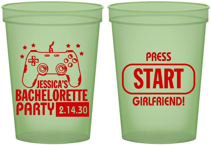 Custom Bachelorette 16 oz Glow In The Dark Cups - Video Games | 60009