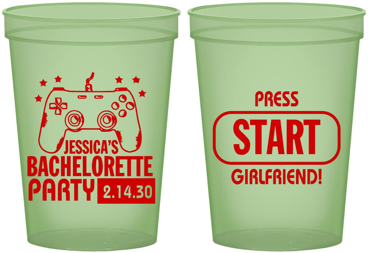 Custom Bachelorette 16 oz Glow In The Dark Cups - Video Games | 60009