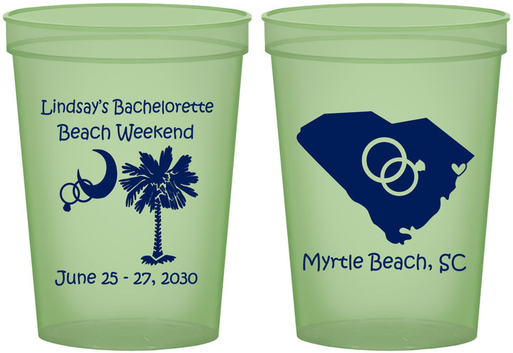 Custom Bachelorette 16 oz Glow In The Dark Cups - South Carolina | 60012