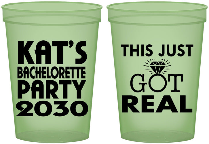 Custom Bachelorette 16 oz Glow In The Dark Cups - This Just Got Real | 60013