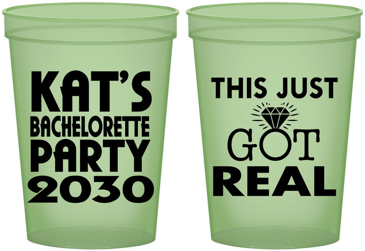 Custom Bachelorette 16 oz Glow In The Dark Cups - This Just Got Real | 60013