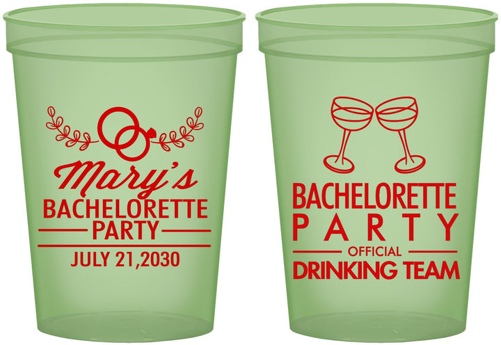 Custom Bachelorette 16 oz Glow In The Dark Cups - Official Drink Team | 60017