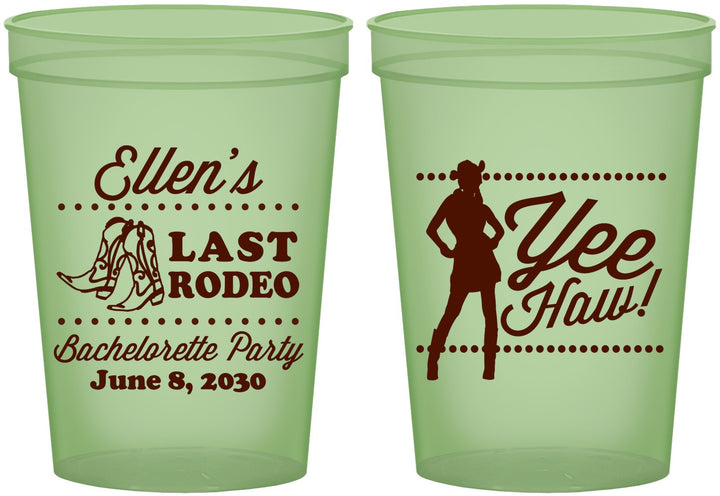 Custom Bachelorette 16 oz Glow In The Dark Cups - Last Rodeo | 60021