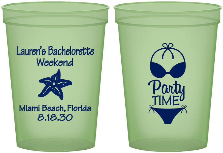 Custom Bachelorette 16 oz Glow In The Dark Cups - Bikini | 60027