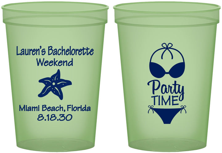 Custom Bachelorette 16 oz Glow In The Dark Cups - Bikini | 60027