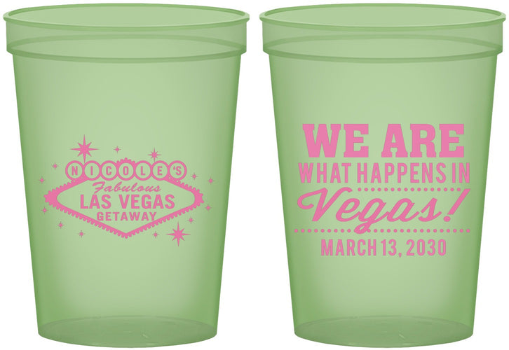 Custom Bachelorette 16 oz Glow In The Dark Cups - Las Vegas | 60029