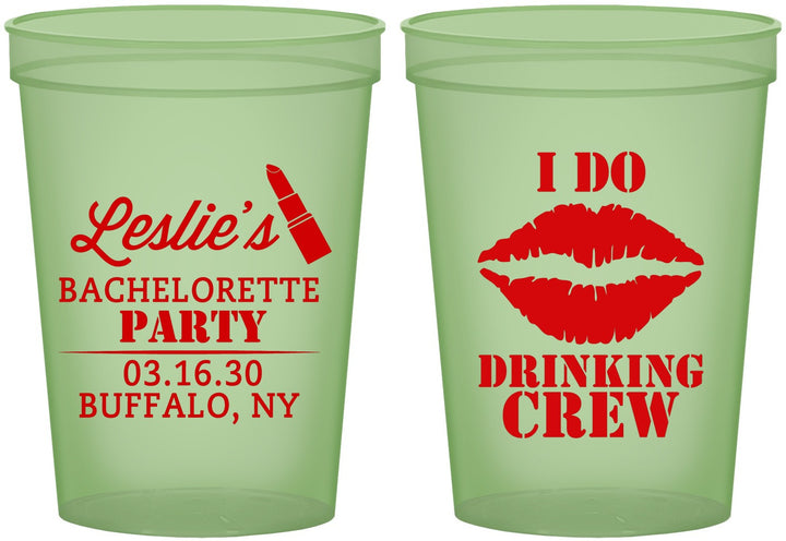Custom Bachelorette 16 oz Glow In The Dark Cups - I Do Drinking Team | 60031