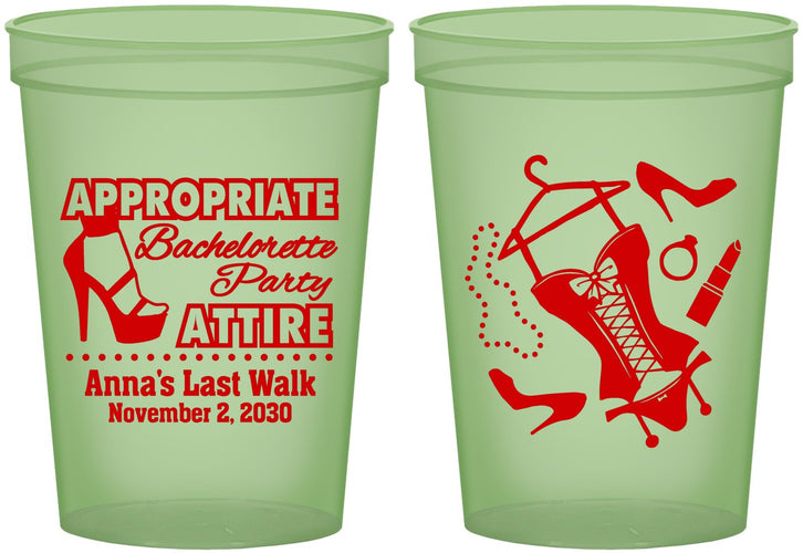 Custom Bachelorette 16 oz Glow In The Dark Cups - Last Walk | 60032