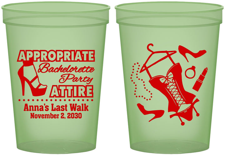 Custom Bachelorette 16 oz Glow In The Dark Cups - Last Walk | 60032