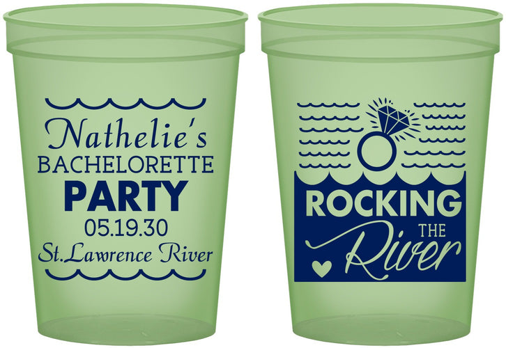 Custom Bachelorette 16 oz Glow In The Dark Cups - Rocking The River | 60033