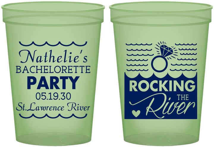 Custom Bachelorette 16 oz Glow In The Dark Cups - Rocking The River | 60033