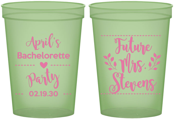 Custom Bachelorette 16 oz Glow In The Dark Cups - Future Mrs | 60037