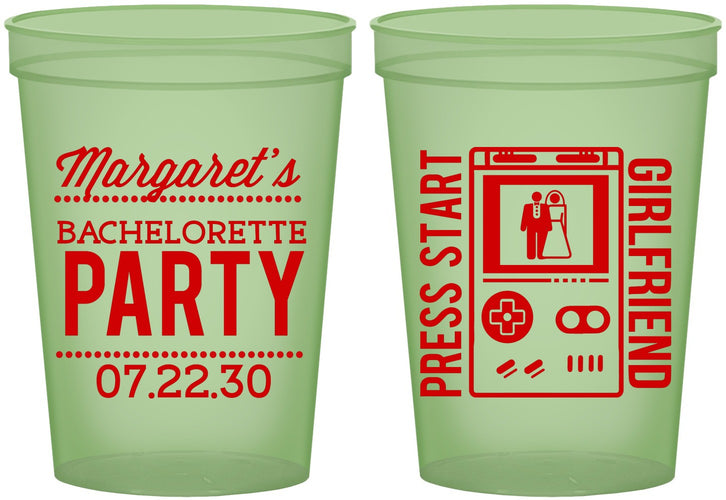 Custom Bachelorette 16 oz Glow In The Dark Cups - Video Games | 60039