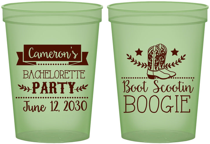 Custom Bachelorette 16 oz Glow In The Dark Cups - Cowgirl | 60040