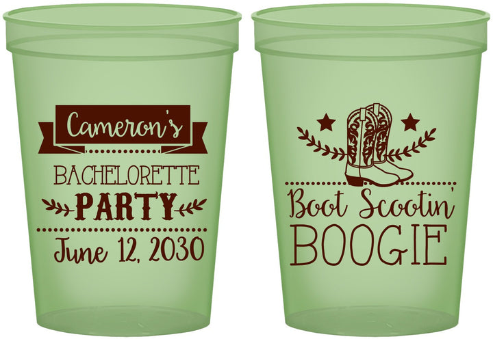 Custom Bachelorette 16 oz Glow In The Dark Cups - Cowgirl | 60040