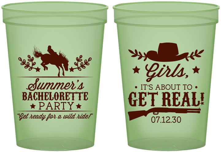Custom Bachelorette 16 oz Glow In The Dark Cups - Its About To Get Real | 60043