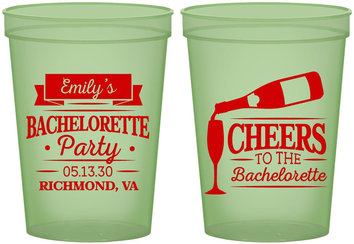 Custom Bachelorette 16 oz Glow In The Dark Cups - Cheers | 60052