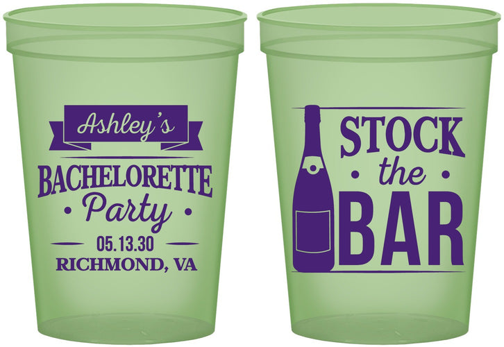 Custom Bachelorette 16 oz Glow In The Dark Cups - Stock The Bar | 60053