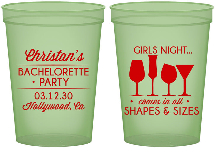 Custom Bachelorette 16 oz Glow In The Dark Cups - Girls Night | 60054