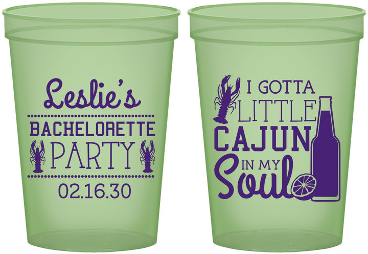 Custom Bachelorette 16 oz Glow In The Dark Cups - Little Cajun In My Soul | 60058