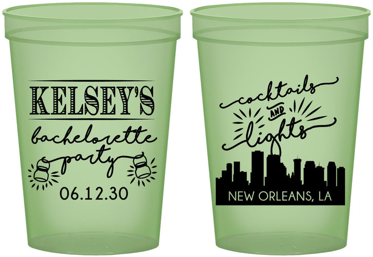 Custom Bachelorette 16 oz Glow In The Dark Cups - New Orleans | 60066