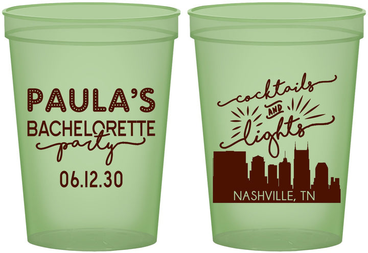 Custom Bachelorette 16 oz Glow In The Dark Cups - Nashville | 60068