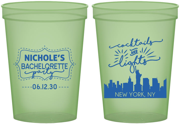 Custom Bachelorette 16 oz Glow In The Dark Cups - New York | 60069