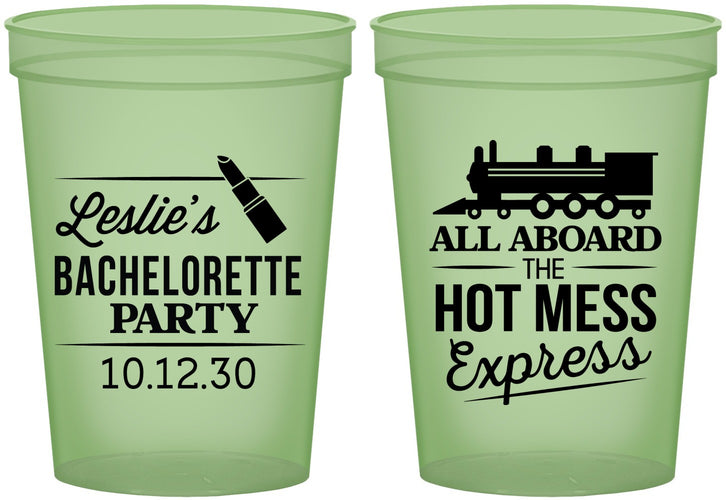 Custom Bachelorette 16 oz Glow In The Dark Cups - Hot Mess Express | 60075