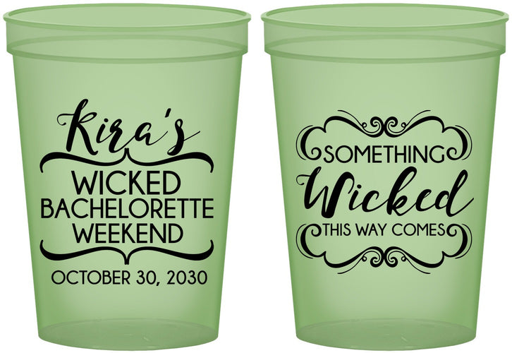 Custom Bachelorette 16 oz Glow In The Dark Cups - Something Wicked | 60076