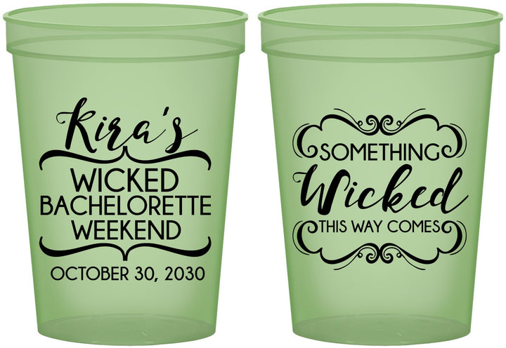 Custom Bachelorette 16 oz Glow In The Dark Cups - Something Wicked | 60076