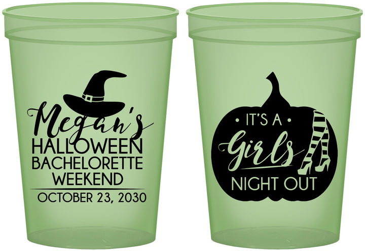 Custom Bachelorette 16 oz Glow In The Dark Cups - Halloween Girls Night Out | 60077