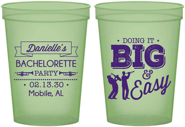 Custom Bachelorette 16 oz Glow In The Dark Cups - New Orleans | 60084