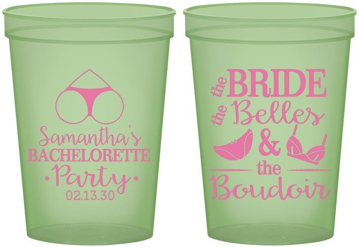 Custom Bachelorette 16 oz Glow In The Dark Cups - Brides Bells Boudoir | 60085