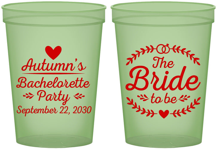 Custom Bachelorette 16 oz Glow In The Dark Cups - Bride To Be | 60088
