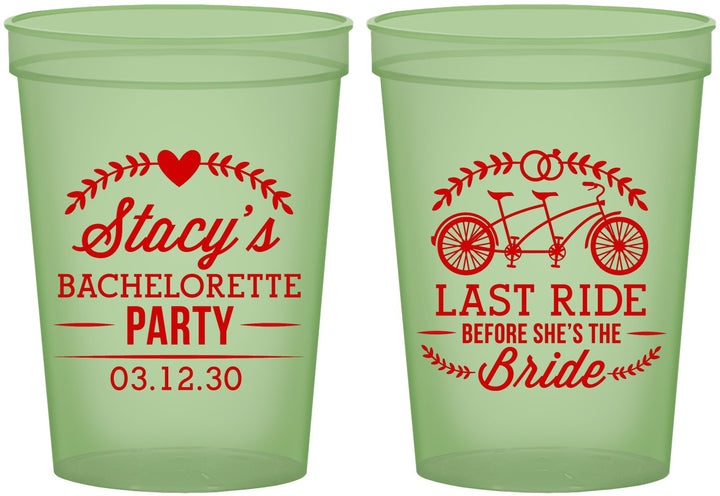 Custom Bachelorette 16 oz Glow In The Dark Cups - Last Ride Before Bride | 60093
