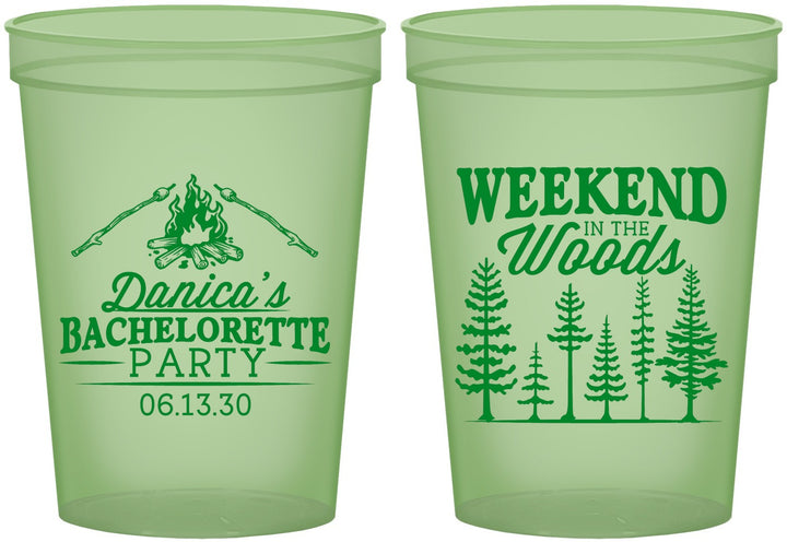 Custom Bachelorette 16 oz Glow In The Dark Cups - Camping | 60094