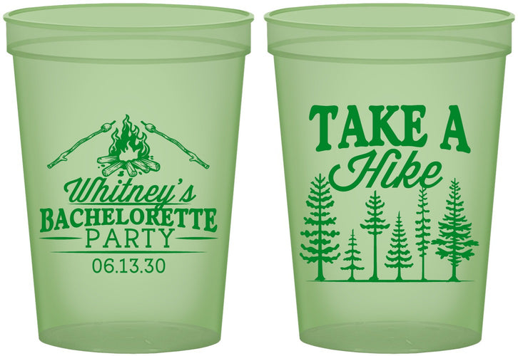 Custom Bachelorette 16 oz Glow In The Dark Cups - Camping | 60098