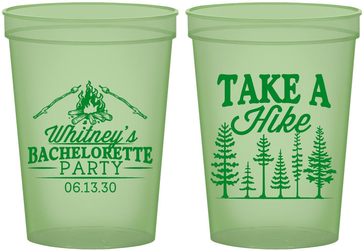 Custom Bachelorette 16 oz Glow In The Dark Cups - Camping | 60098
