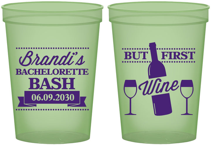 Custom Bachelorette 16 oz Glow In The Dark Cups - Wine | 60099