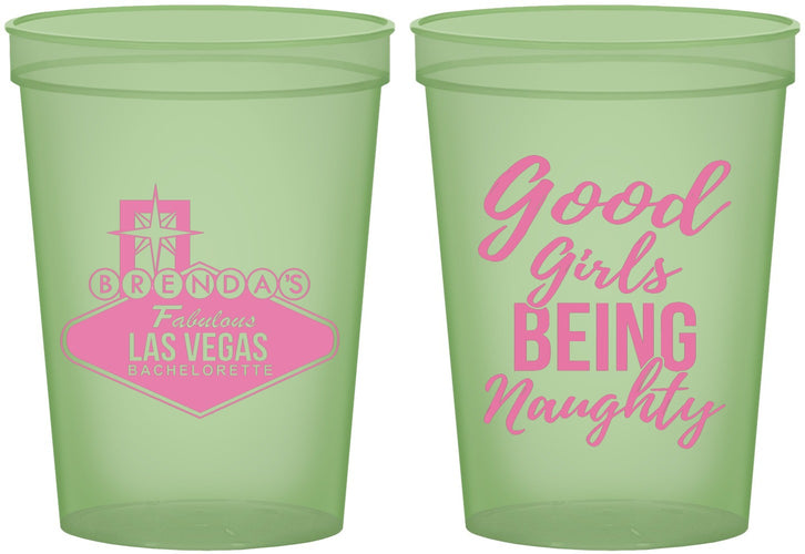 Custom Bachelorette 16 oz Glow In The Dark Cups - Good Girls Naughty | 60111