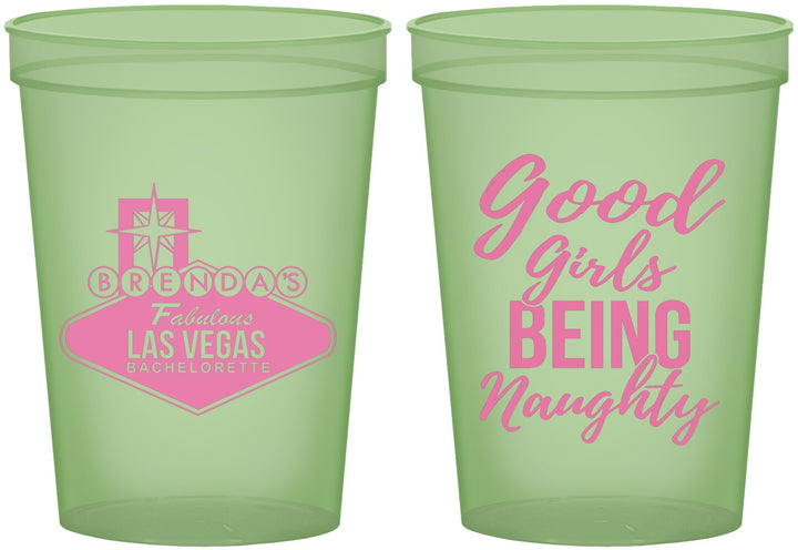 Custom Bachelorette 16 oz Glow In The Dark Cups - Good Girls Naughty | 60111