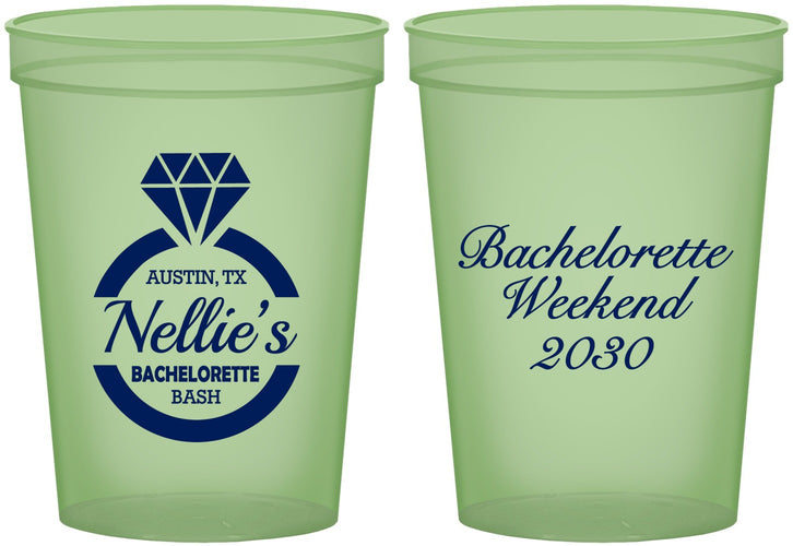 Custom Bachelorette 16 oz Glow In The Dark Cups - Ring | 60115