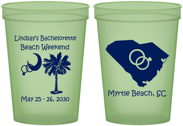 Custom Bachelorette 16 oz Glow In The Dark Cups - South Carolina | 60117
