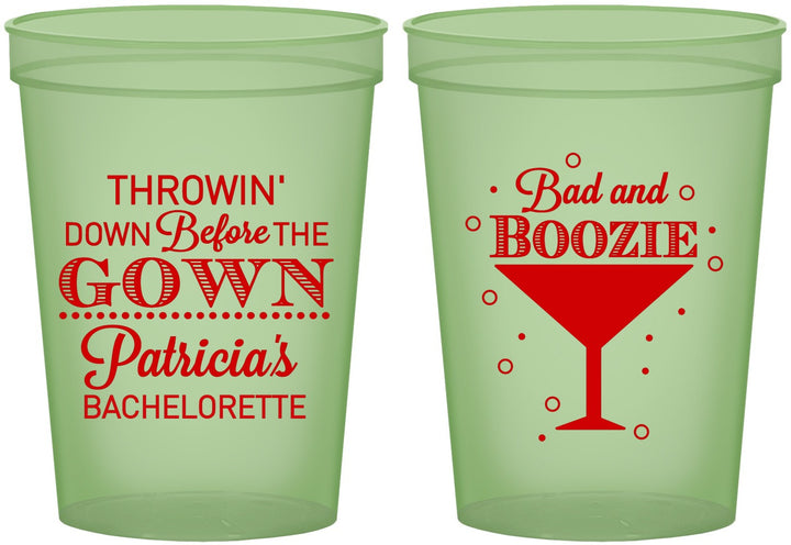Custom Bachelorette 16 oz Glow In The Dark Cups - Bad And Boozie | 60121
