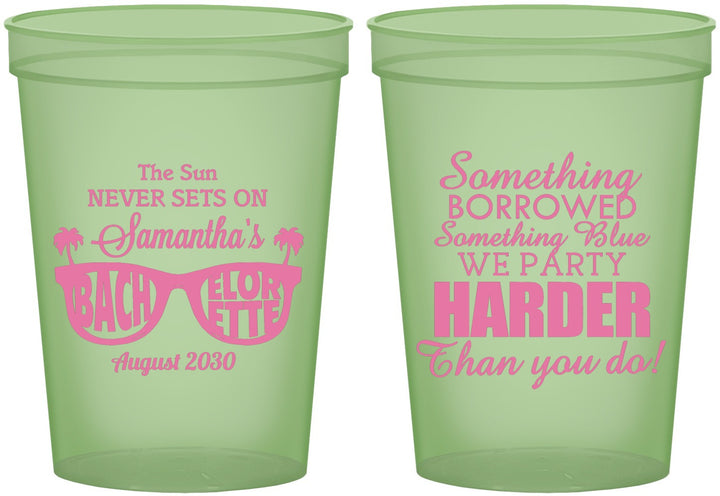Custom Bachelorette 16 oz Glow In The Dark Cups - Something Borrowed | 60133