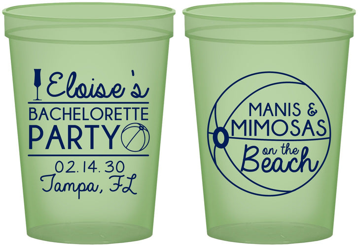 Custom Bachelorette 16 oz Glow In The Dark Cups - Manis Mimosas | 60149